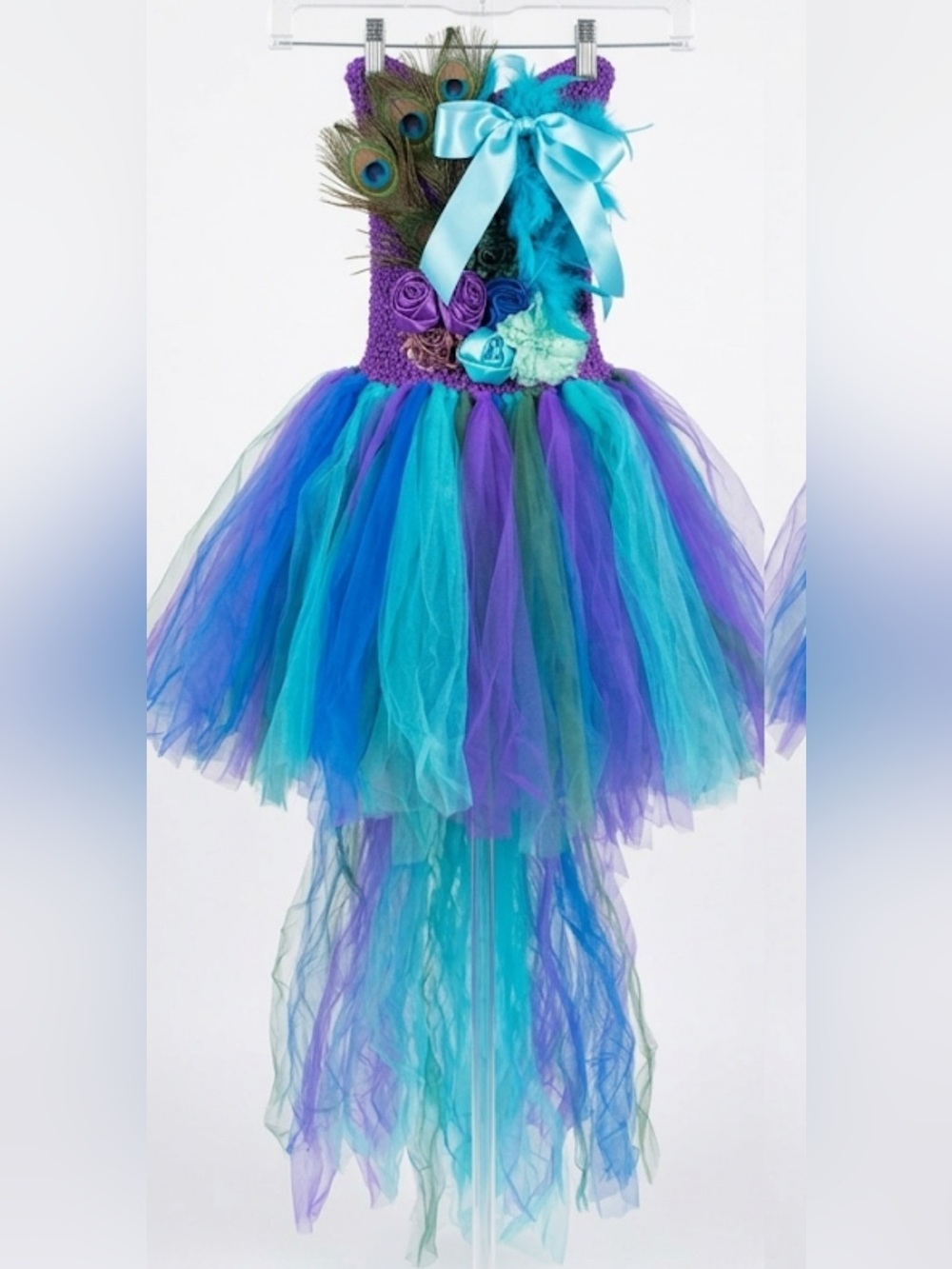 Peacock Princess Tutu Dress Costume - Purple & Teal